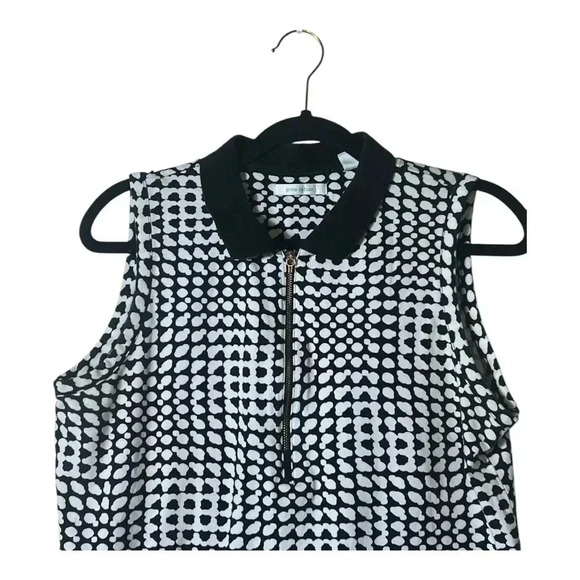 2028. PRIMA COTTON SLEEVELESS COLLARED 1/4 ZIP TOP SEE MEASUREMENTS FOR SIZE - Picture 3 of 8